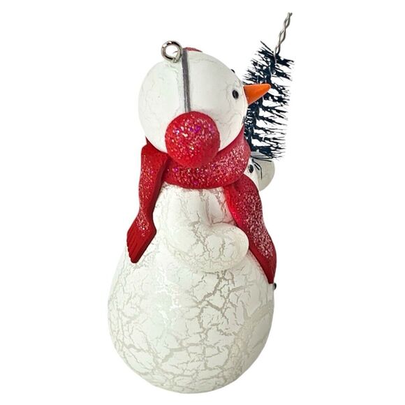 Hallmark Keepsake Spirited Snowman Christmas Tree Ornament 2010 Crackled Finish - Picture 5 of 10